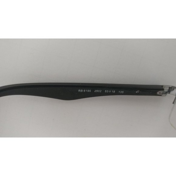 Authentic Ray Ban Oval Eyeglasses/Sunglasses Frames RB6195 2502 Black 53*18*135* main image 5